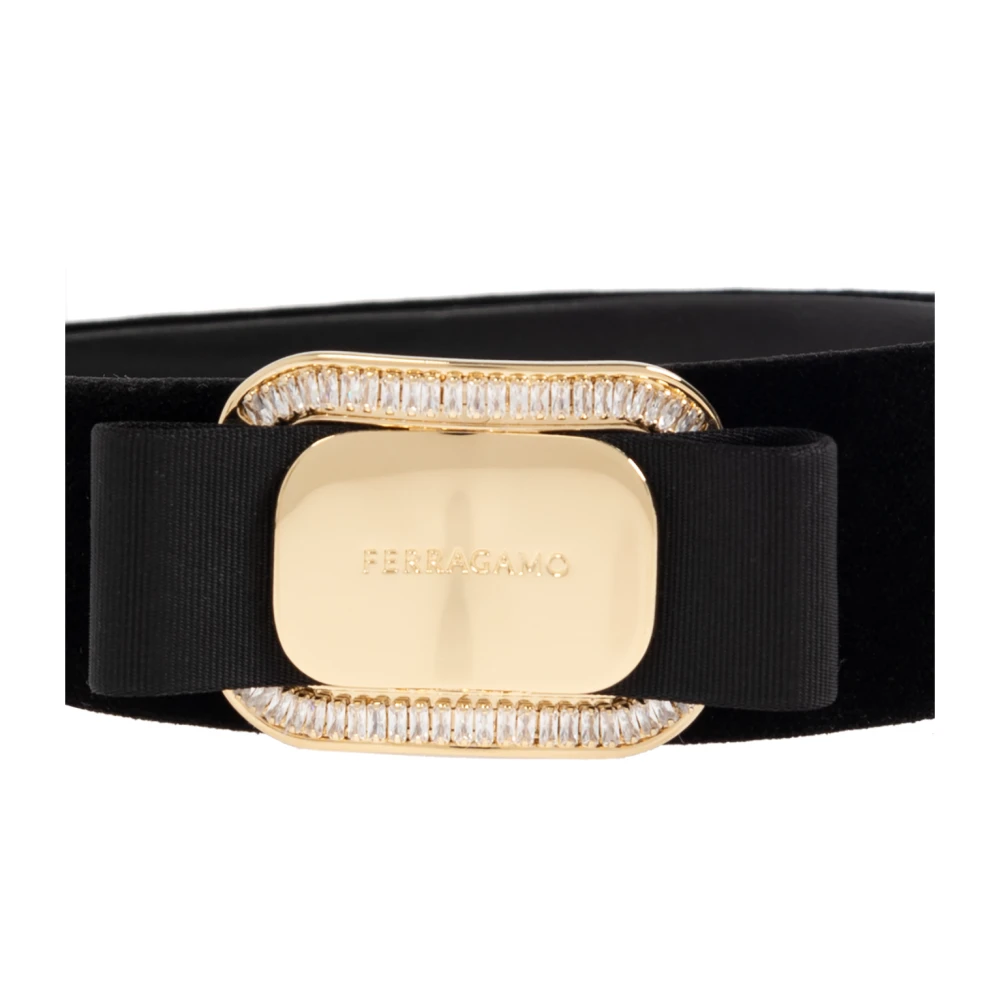 Salvatore Ferragamo Fluwelen hoofdband Black Dames