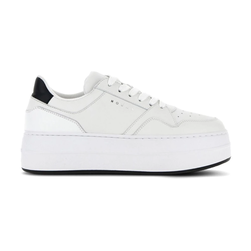 Hogan Women's White Sneakers, 5 Uk, Panelled Trainers Logo Print Flatform Sole