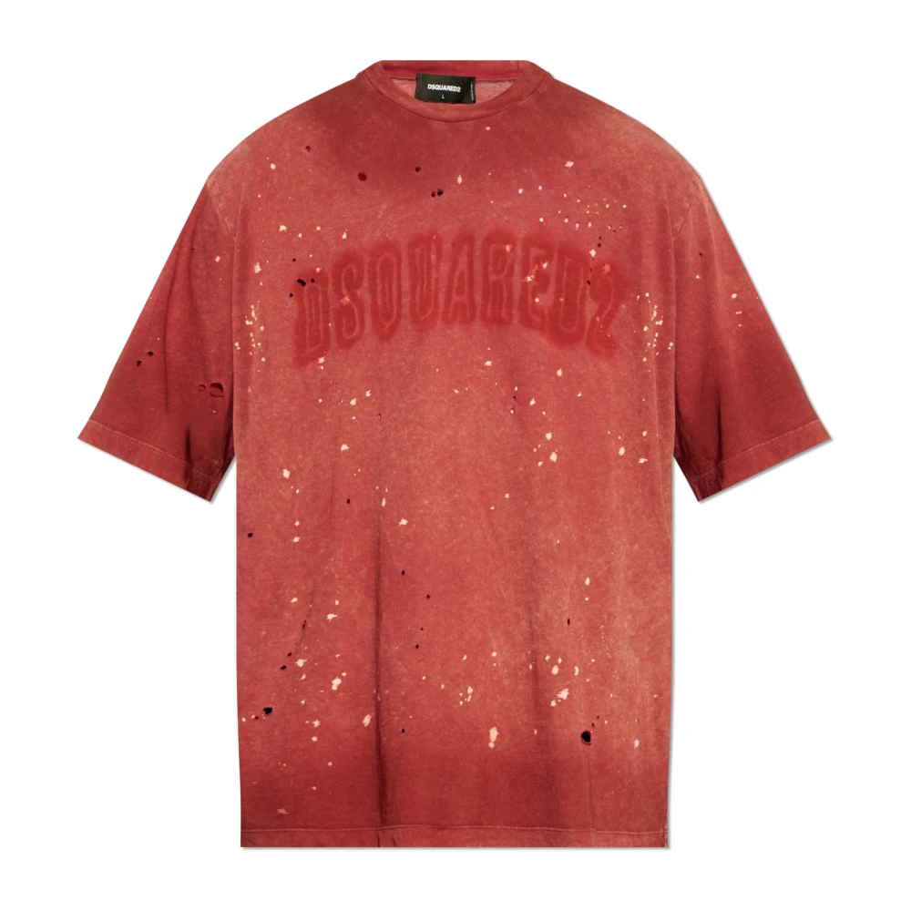 Dsquared2 Men's Red T-Shirts,, T-Shirt With Logo Large