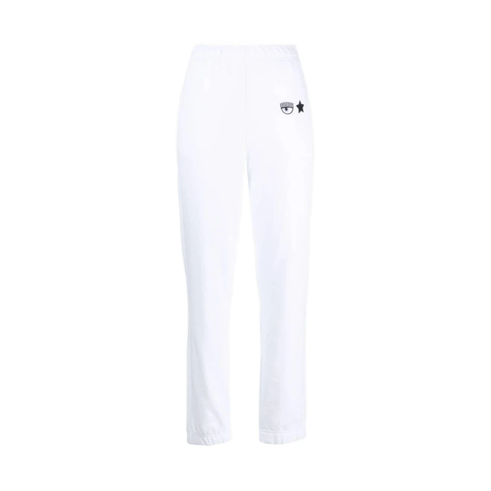 Chiara Ferragni Collection Eyelike Sportieve Broek Rechte Snit White Dames