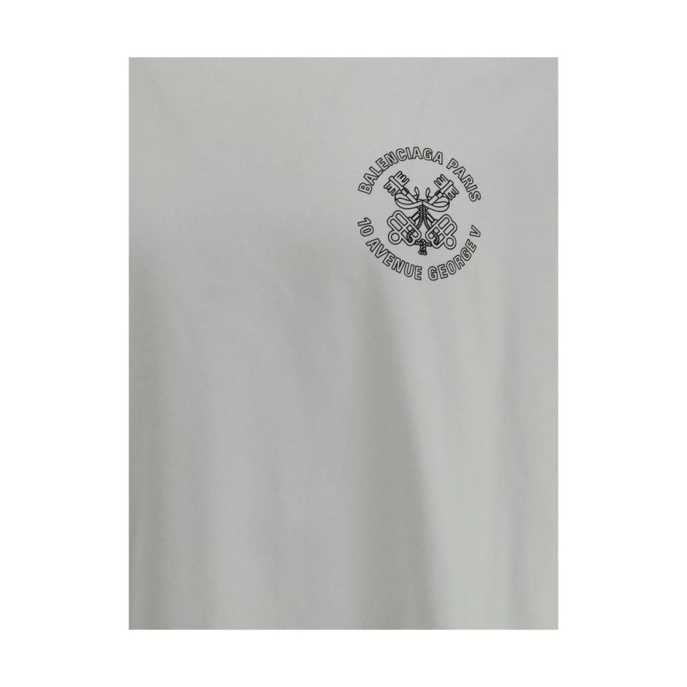 Balenciaga Oversized T-shirt met logo White Heren