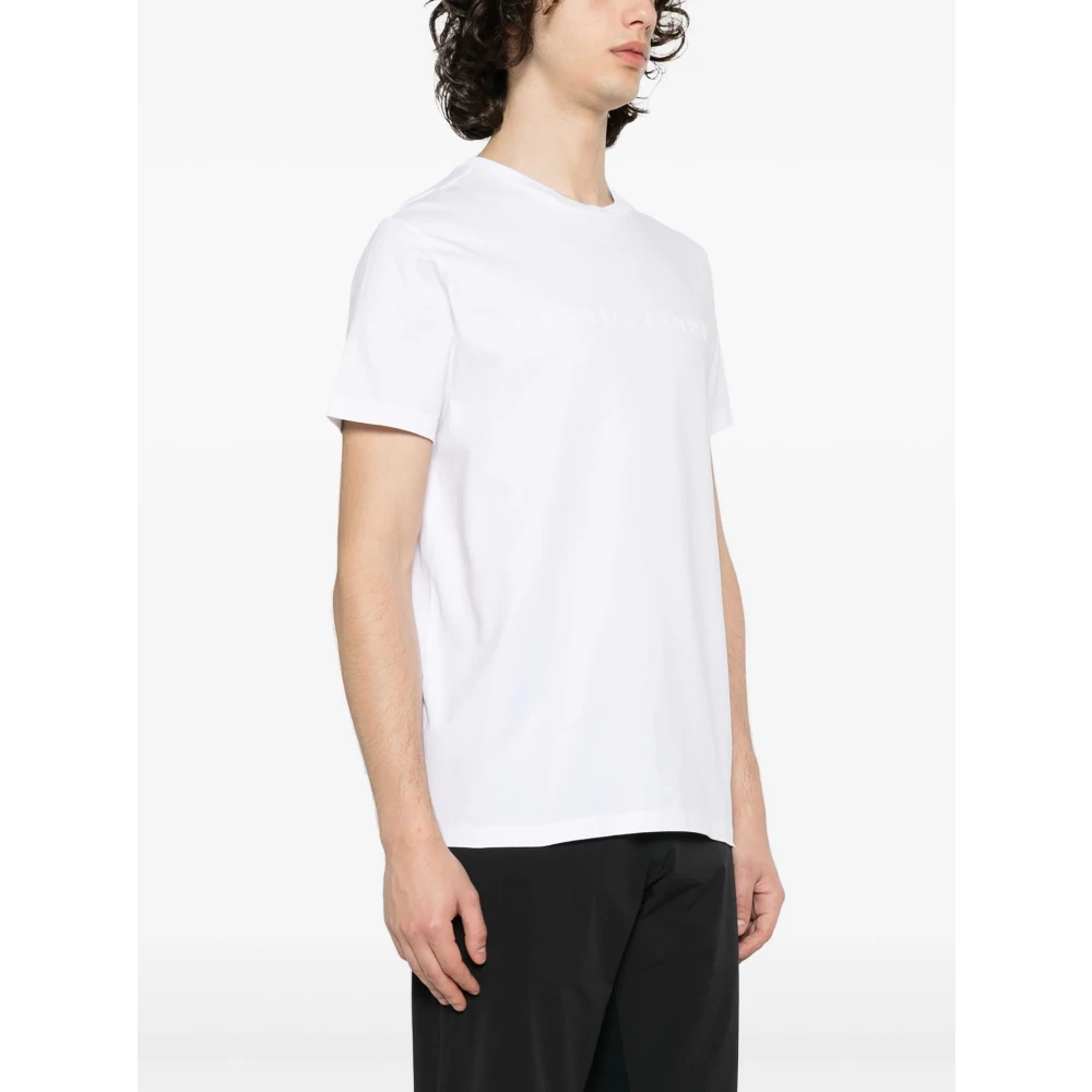 Canada Goose Luxe Katoenen T-shirt met Textuur Jersey White Heren