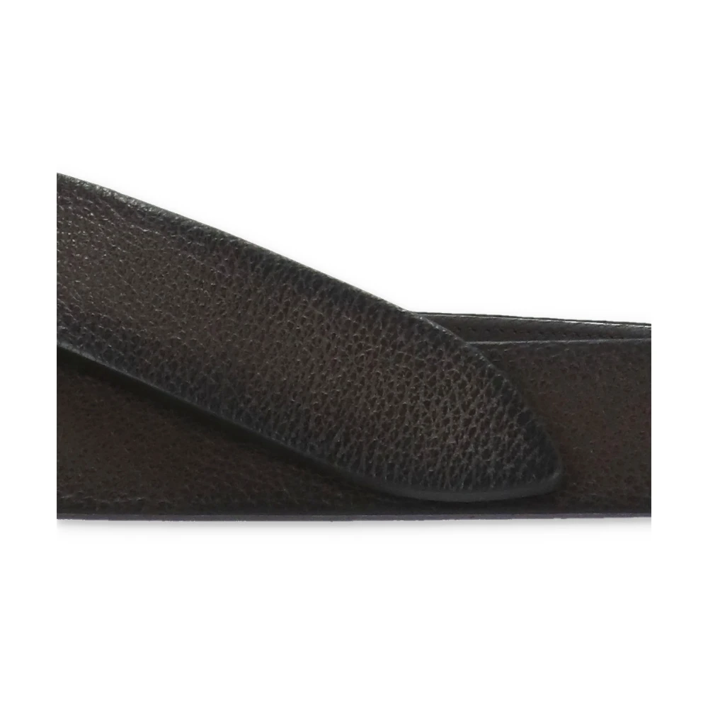 Orciani Bruin Pebble Leer Riem met Schuifring Brown Heren