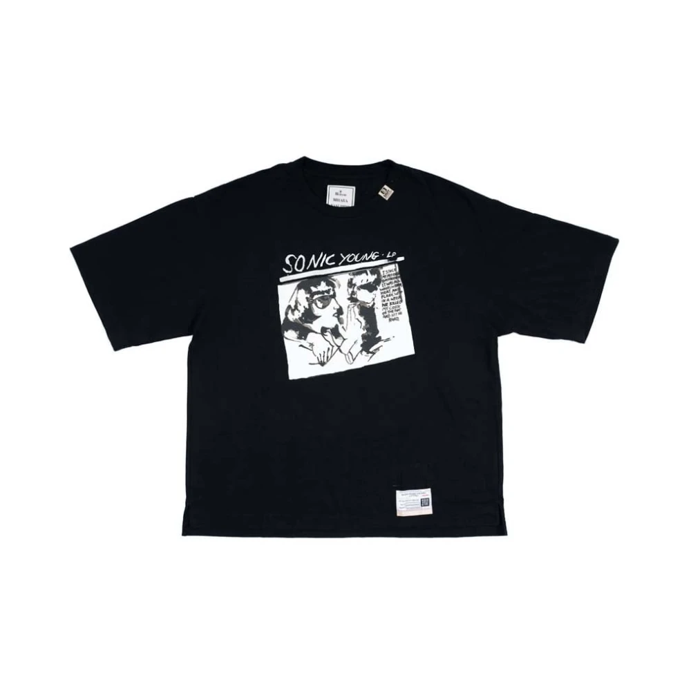 Mihara Yasuhiro Zwarte Katoenen Half-Mouw Geborduurd T-Shirt Black Heren