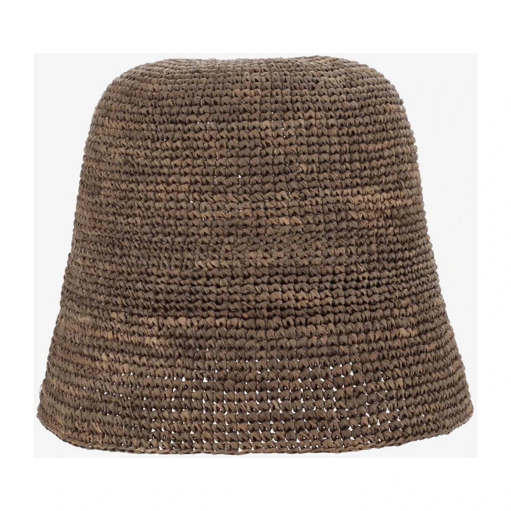Ibeliv Handgemaakte Raffia Zomerhoed met Borduurwerk Brown Dames