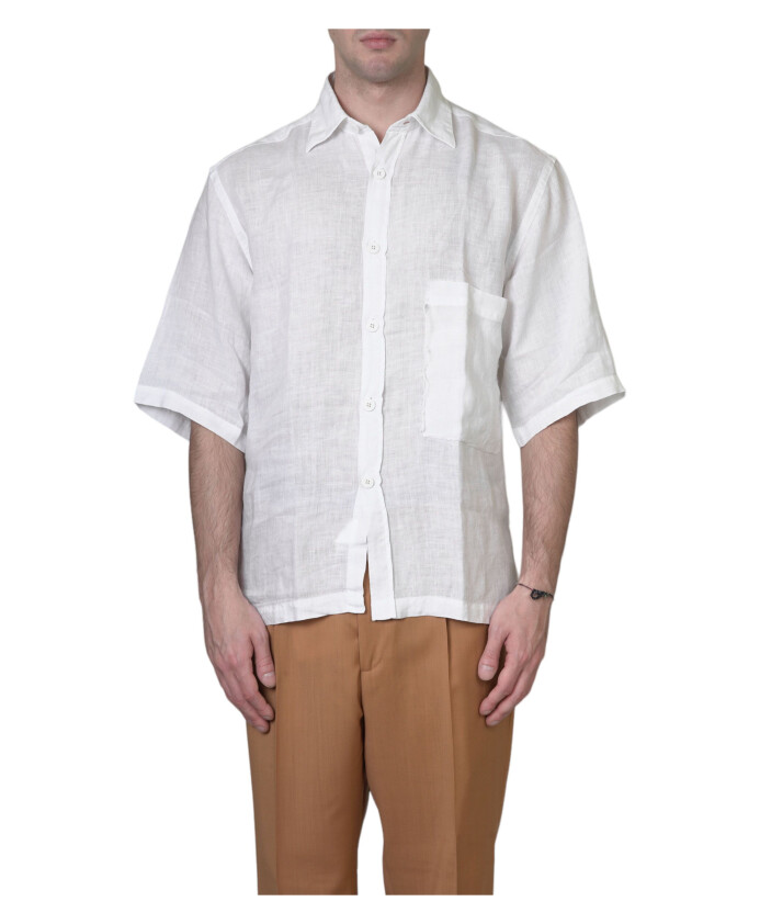 chemise-a-manches-courtes-en-lin-blanc