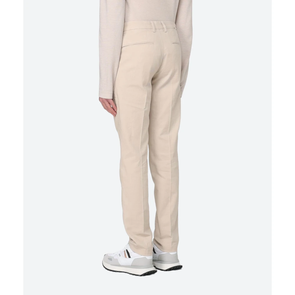 Hugo Boss Slim Fit Katoenen Broek Beige Heren
