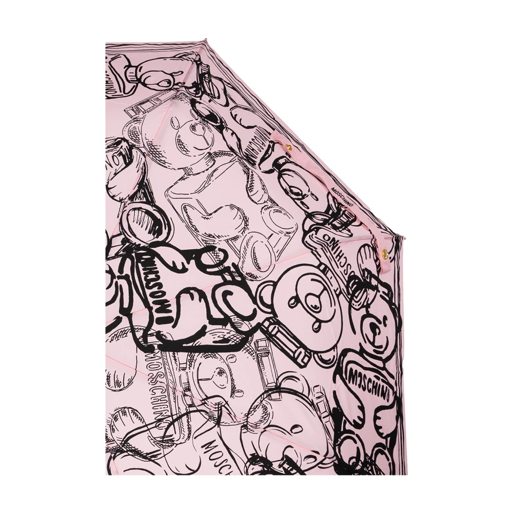 Moschino Opvouwbare paraplu met logo Pink Unisex