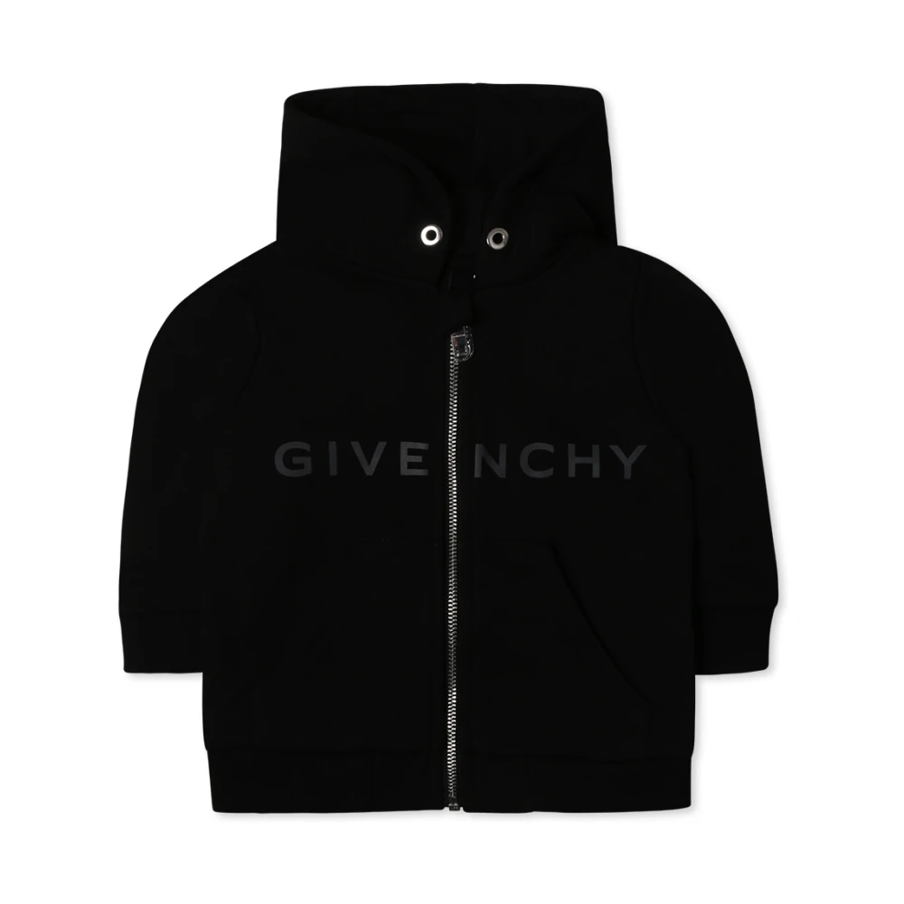 Givenchy Unisex Kids Black Sweatshirts,, Zip-Up Hoodie With 4G Motif Medium