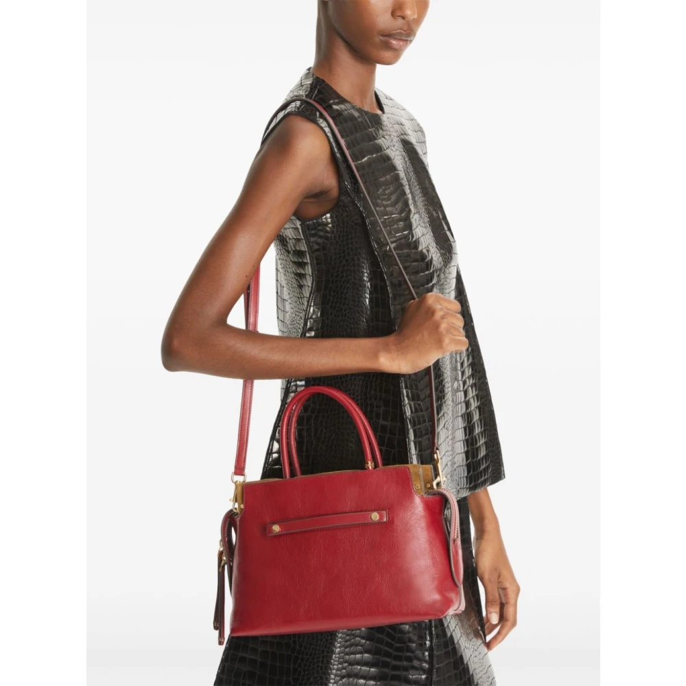 TORY BURCH Rode Leren Schoudertas Red Dames