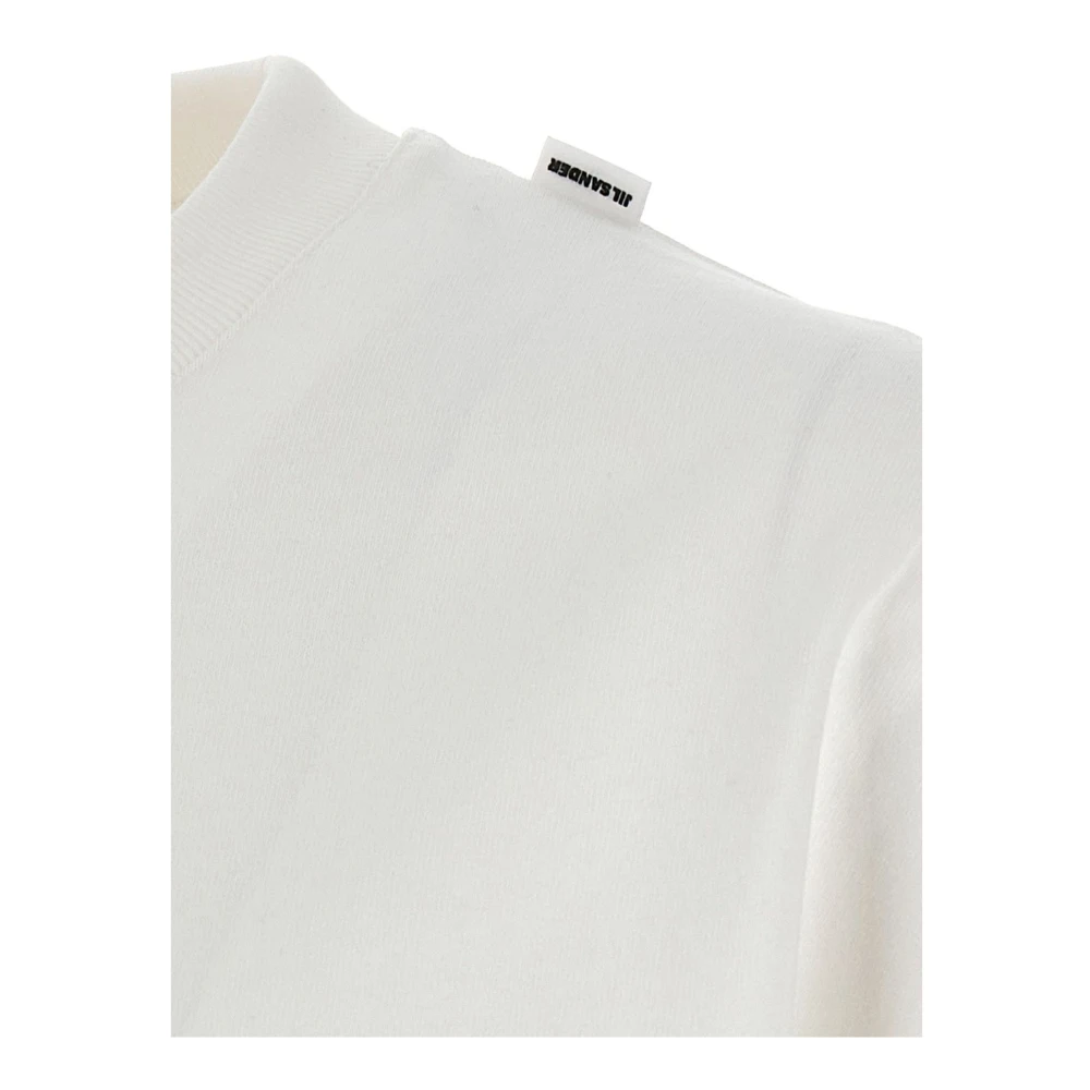 Jil Sander Witte Katoenen T-shirt met Logolabel White Heren