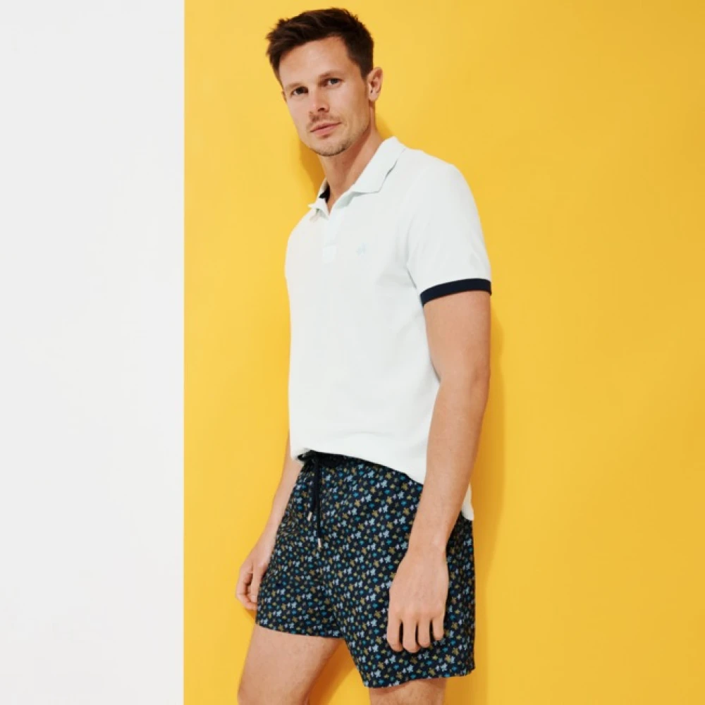 Vilebrequin Ultra-licht en opvouwbaar zwemkleding met regenboog schildpad print Blue Heren
