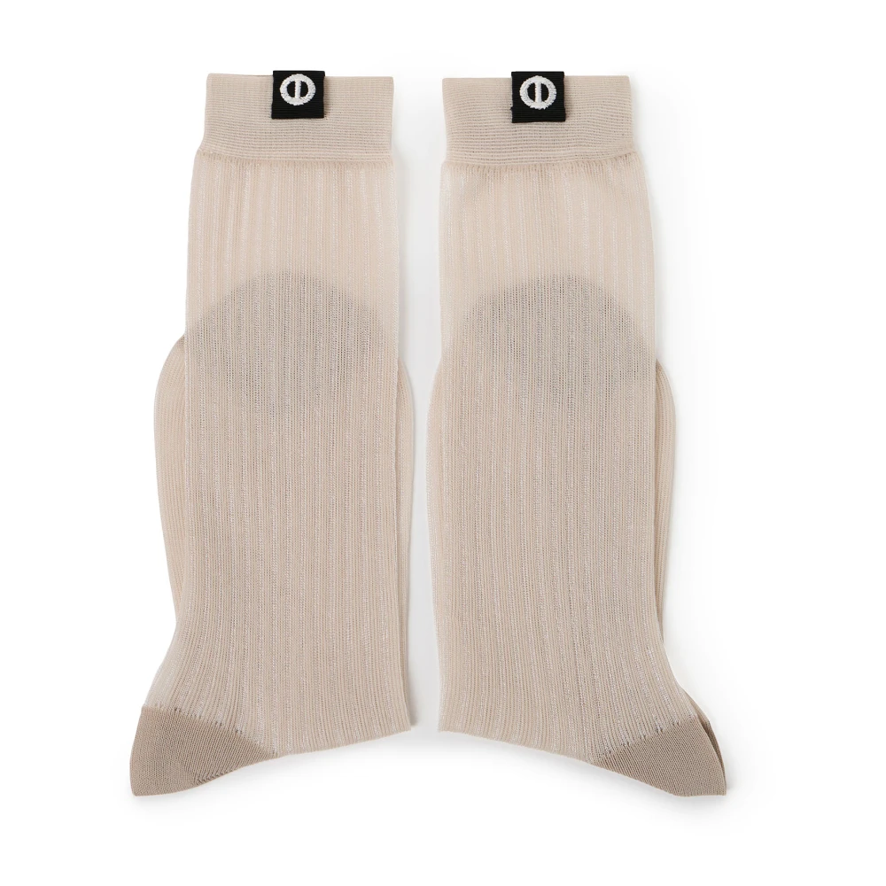 Iceberg Stoffige gekleurde strik sok met geborduurd logo monogram Beige Dames