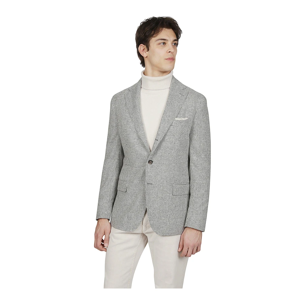 Eleventy Zachte Kasjmier Wol Single-Breasted Jas Gray Heren