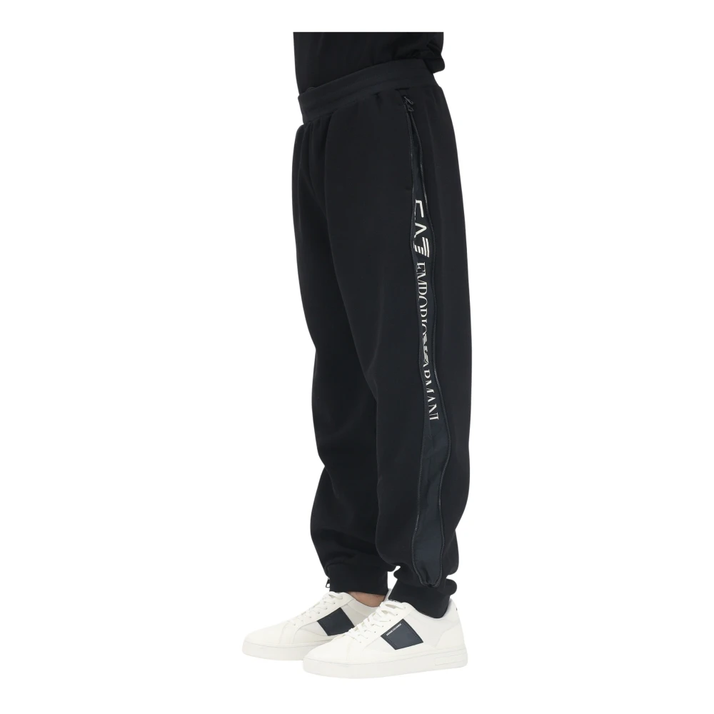 Emporio Armani Ea7 Men's Black Sweatpants, S, Sporty Trousers Modern Fit