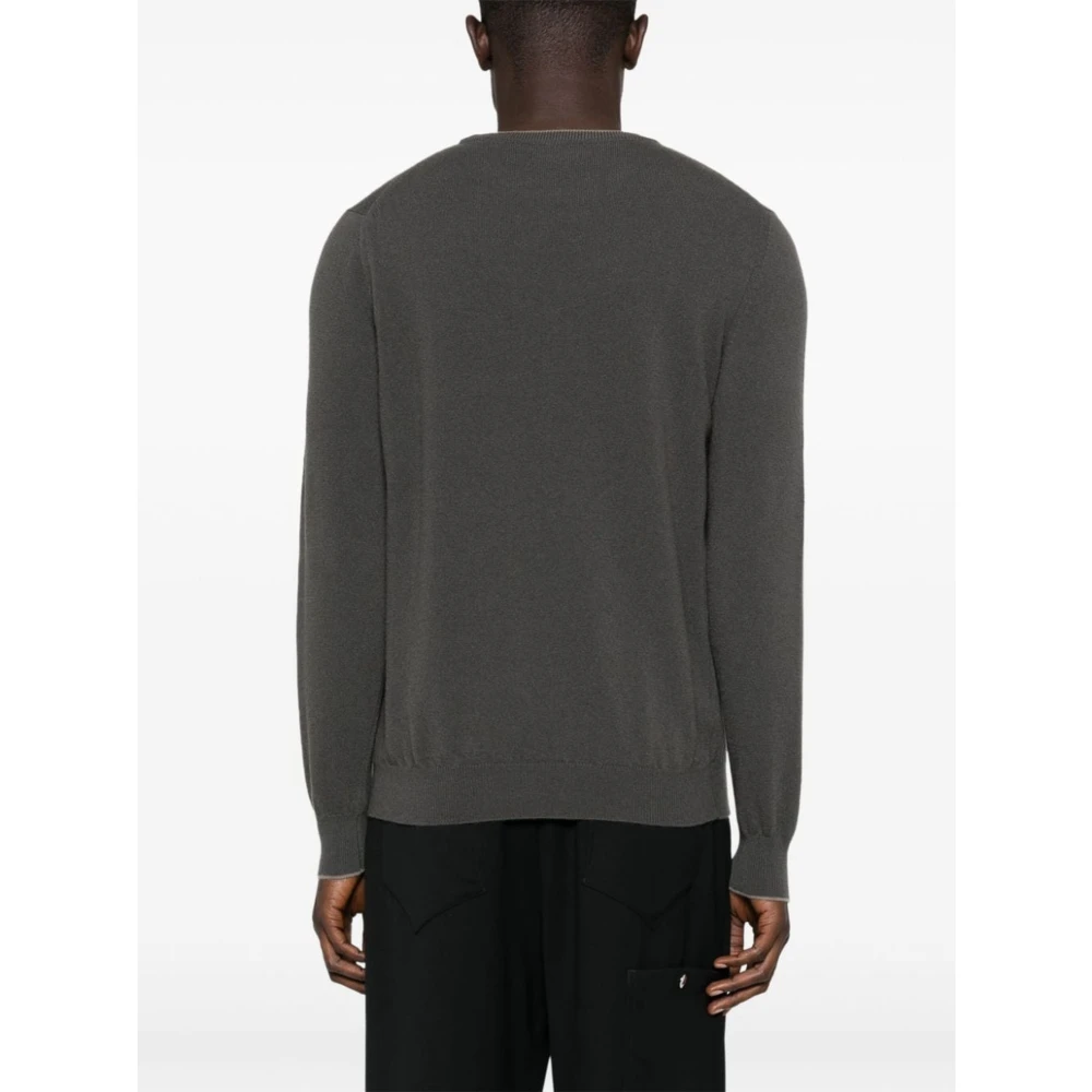 Fedeli Bruine Crew Neck Wollen Trui Brown Heren