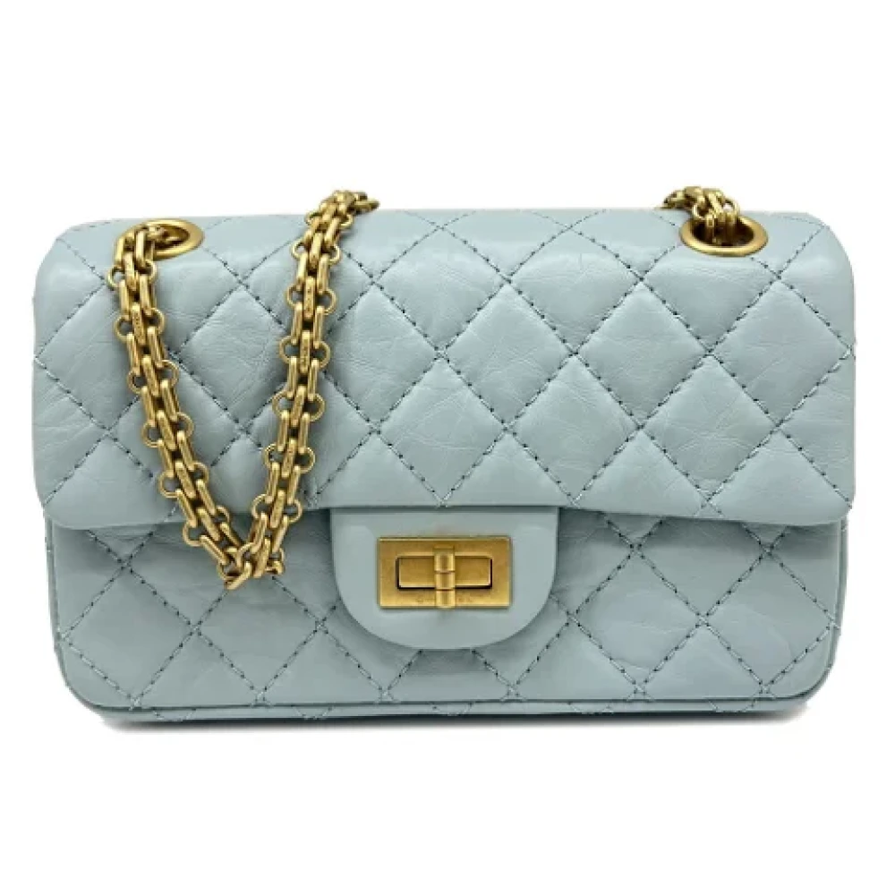 Chanel Vintage Pre-owned Leather chanel-bags Blue Dames