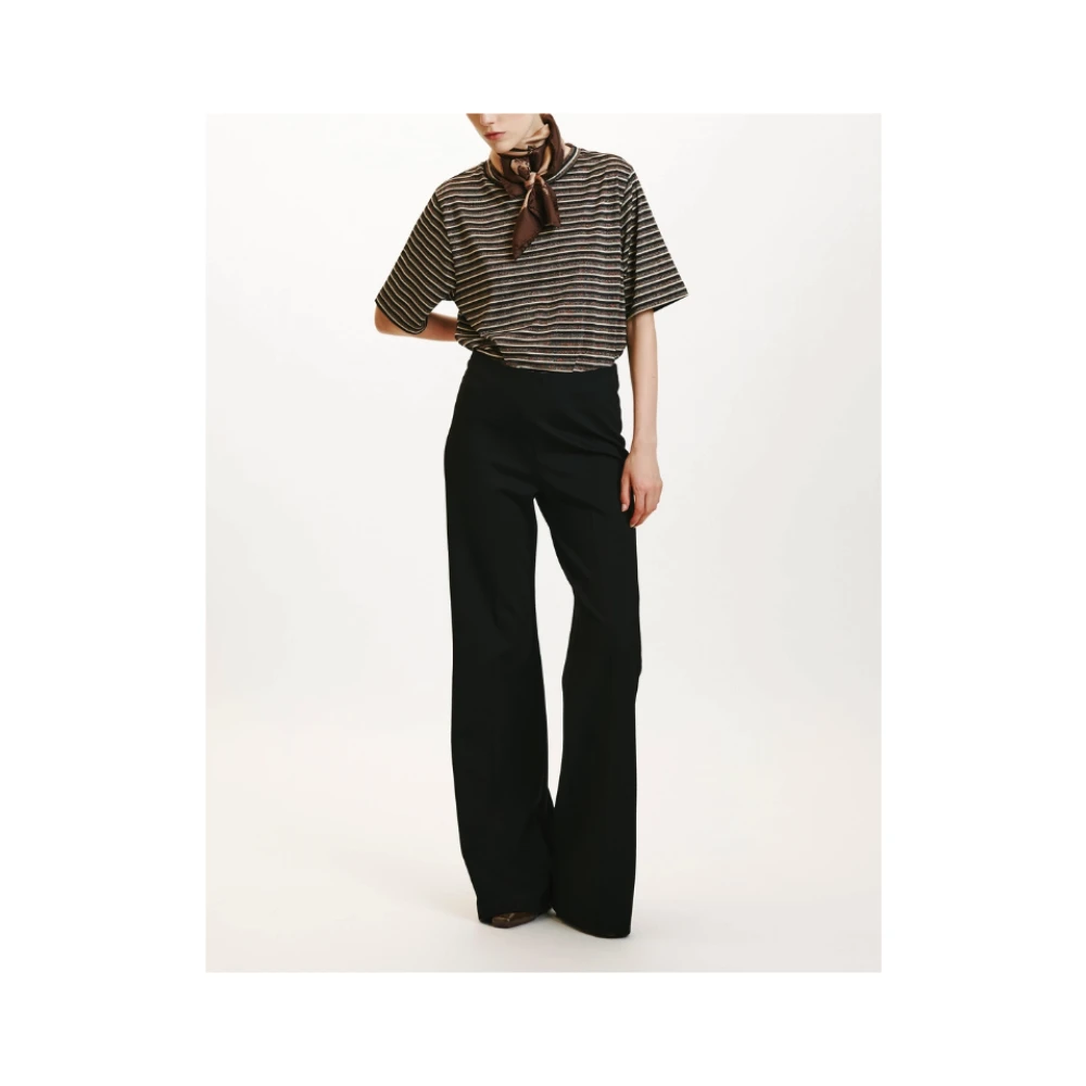 Momoni Zwarte Skinny Broek Milan Stof Black Dames