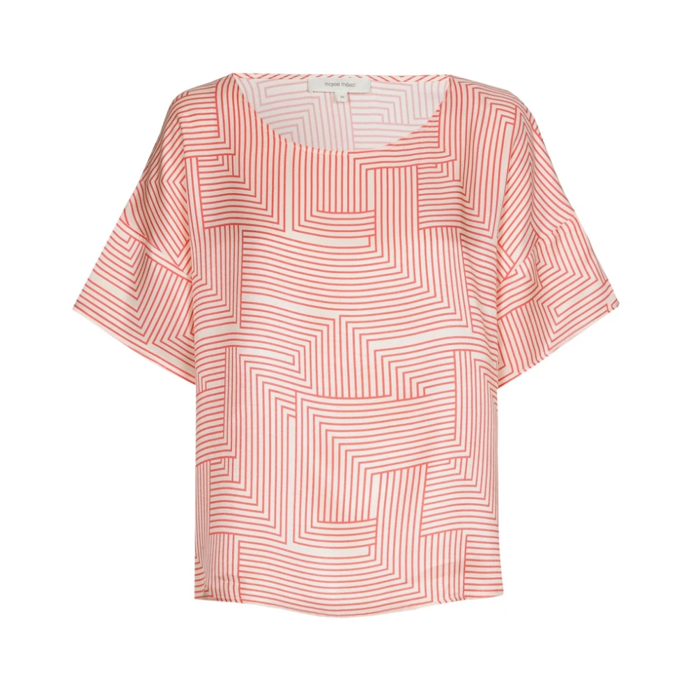 Marie Méro Asymmetrisch Print Blouse Tuniek Red Dames