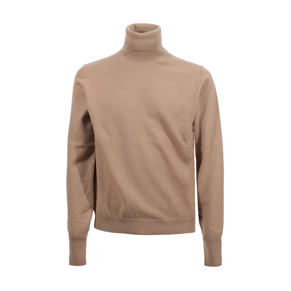 Drumohr Kasjmier Coltrui Trui Kameel Slim Fit Brown Heren