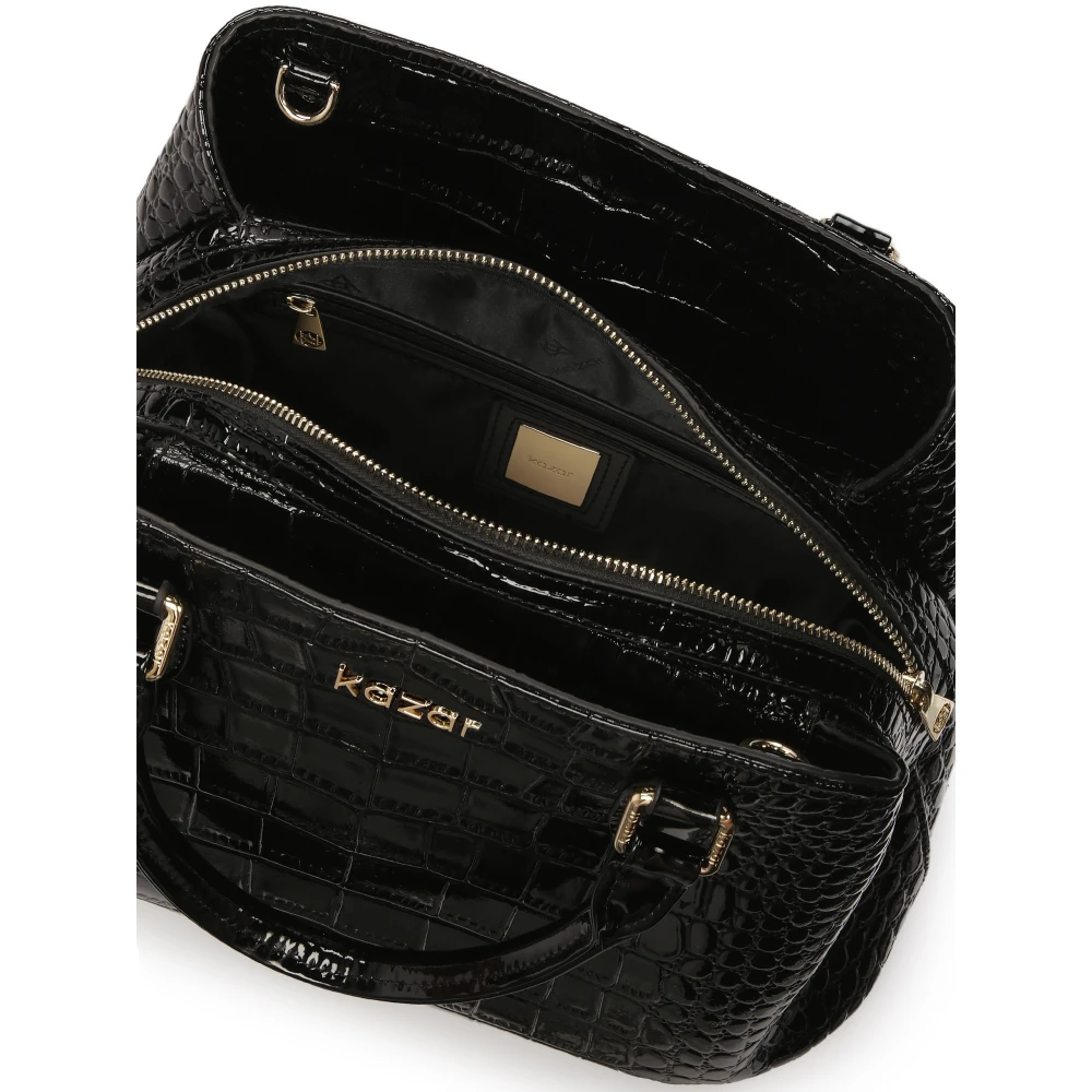 Kazar Elegante stijve handtas met handvatten Black Dames