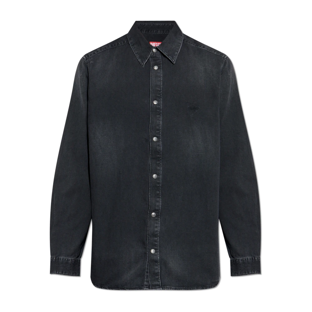Diesel Herr Svart Skjortor L, Denim, Denim Skjorta D-Simply