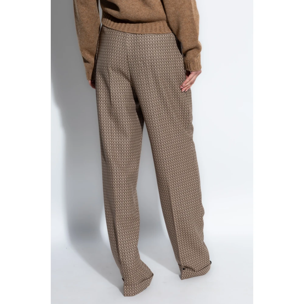 Moschino Geplooide broek met patroon Beige Dames