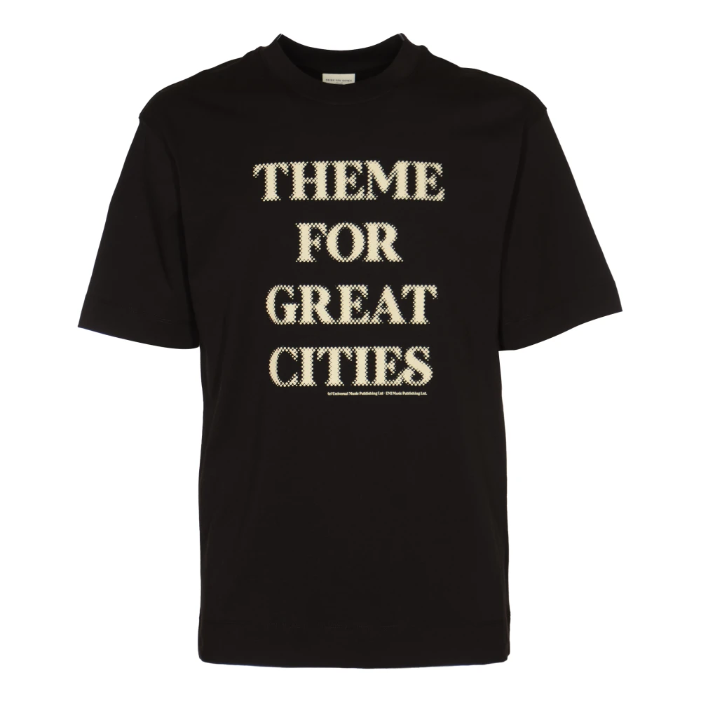 Dries Van Noten Zwarte T-shirts en Polos Heli Black Heren