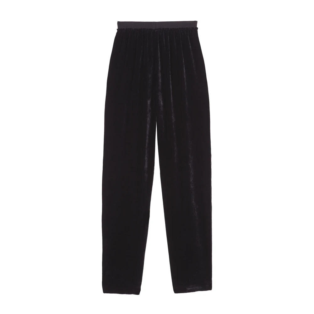 Cortana Roisin zwarte fluwelen broek Black Dames
