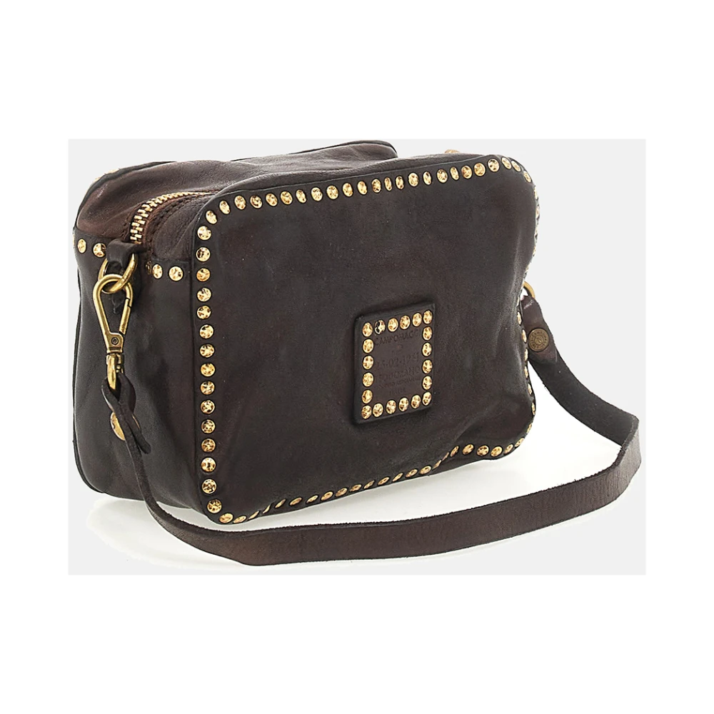 Campomaggi Zwarte leren aktetas met gekleurde studs Black Dames