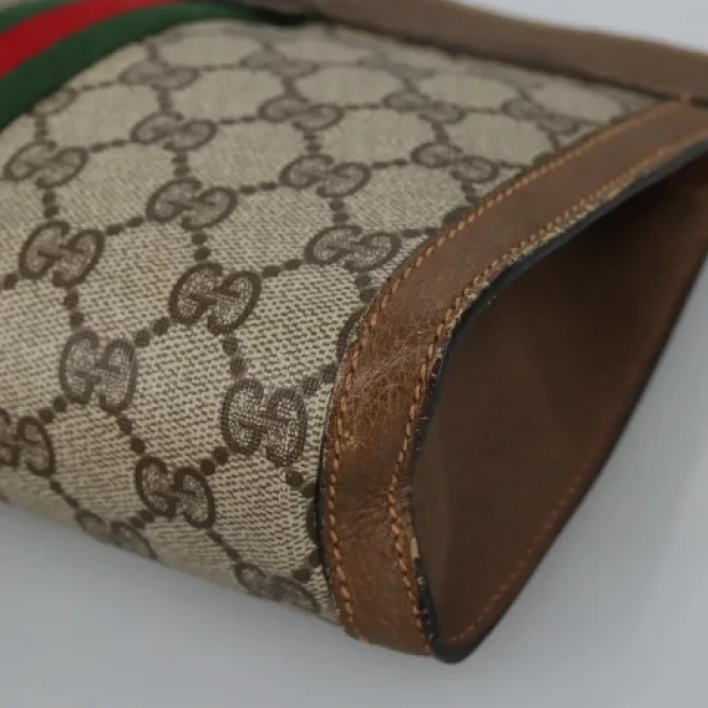 Gucci Vintage Pre-owned Leather clutches Beige Dames