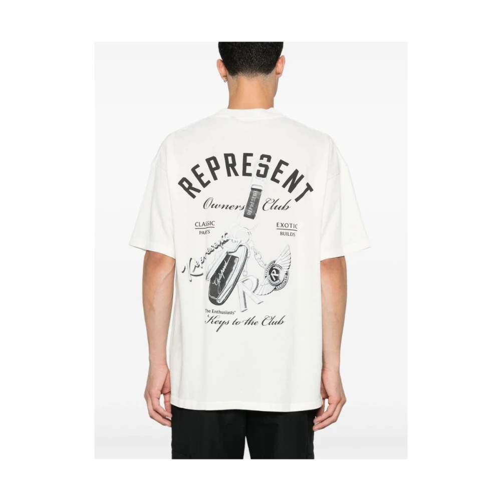 Represent Sleutelprint Ivoor Wit T-shirt White Heren