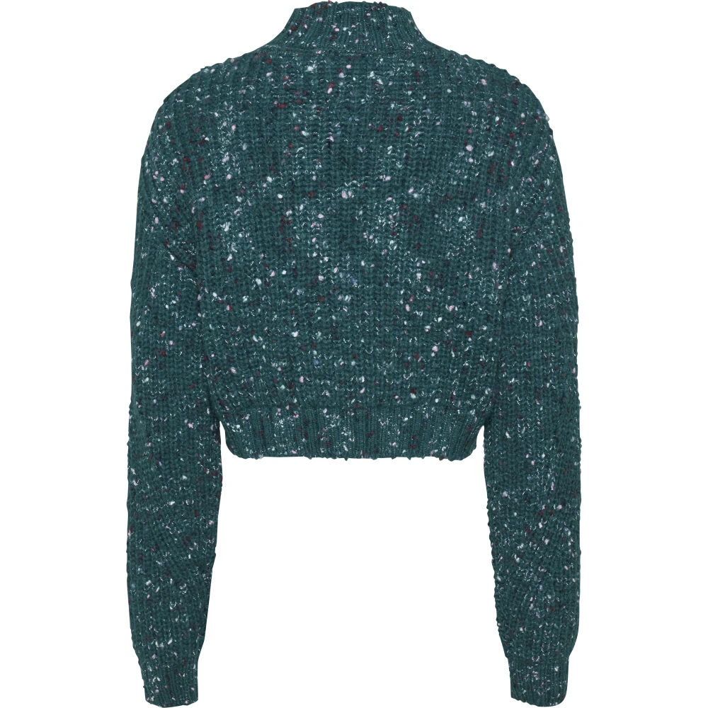 Tommy Jeans Blauwe Melange Cropped Sweater Blue Dames