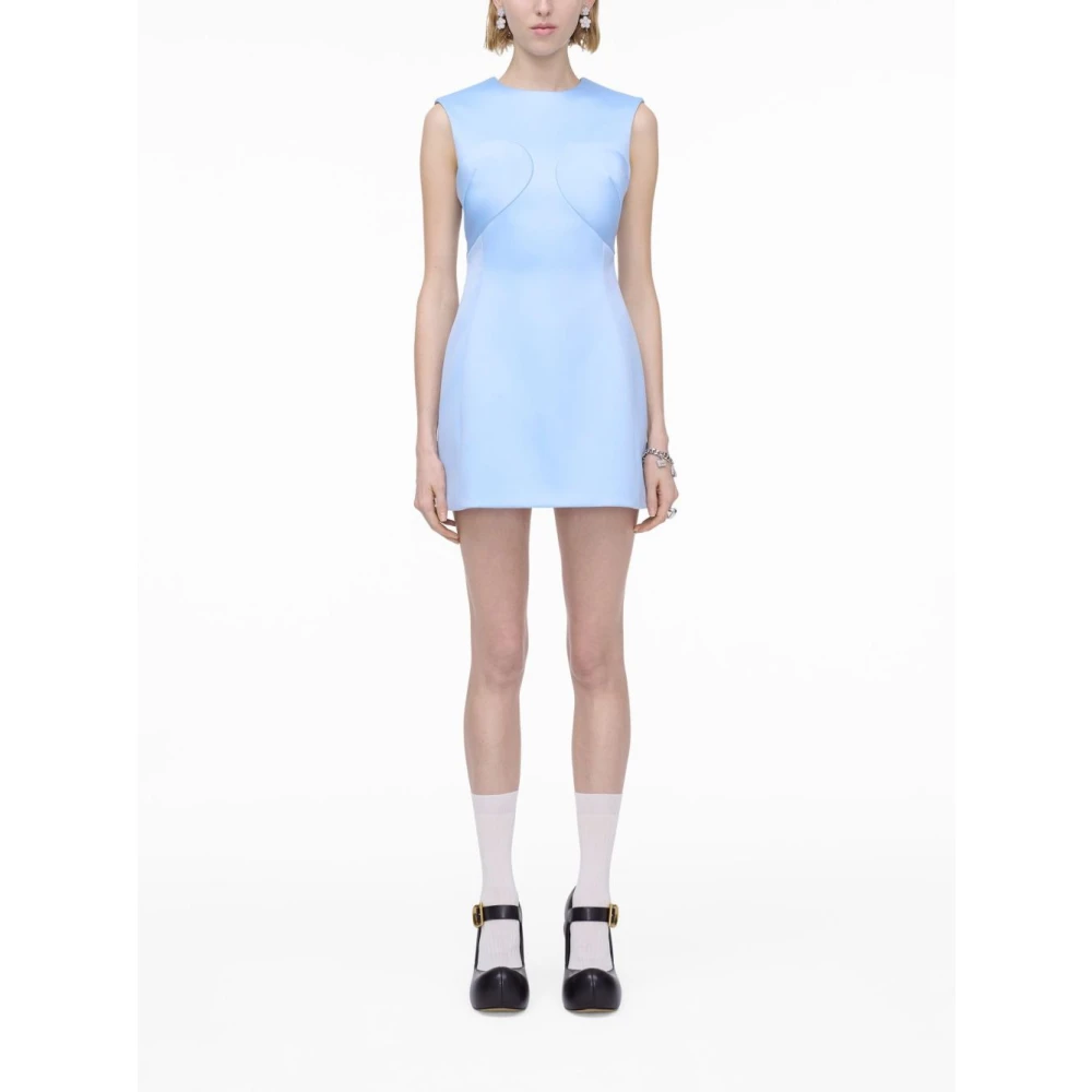 Marc Jacobs Blauwe mouwloze satijnen jurk Blue Dames