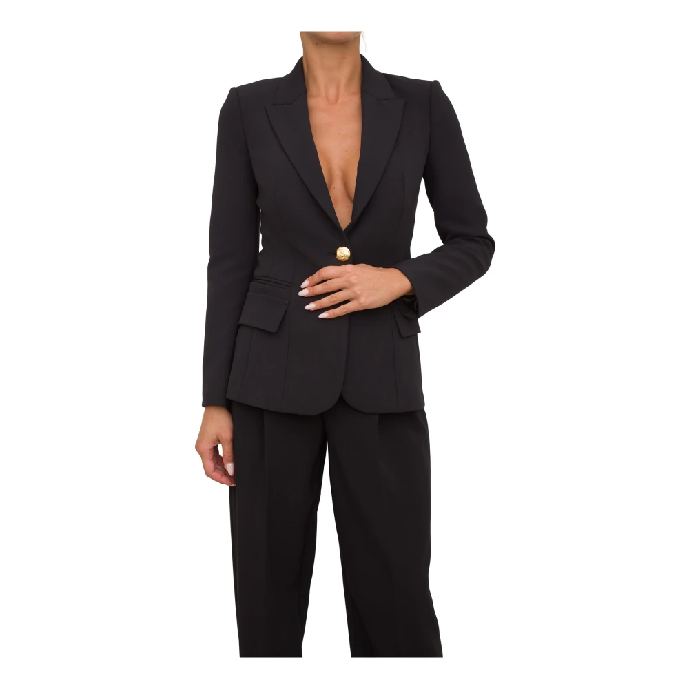 Elisabetta Franchi Elegante Blazer voor Vrouwen Black Dames