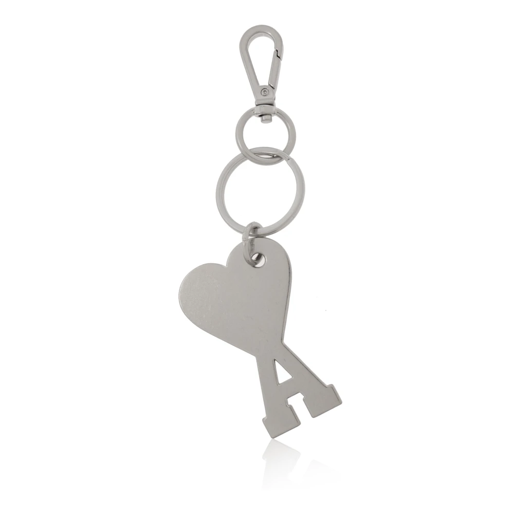Ami Paris Sleutelhanger met logo Gray Unisex