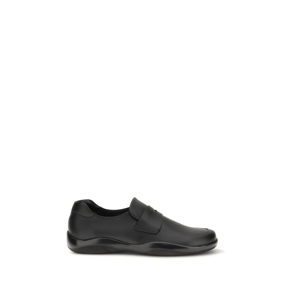 Prada Men's Black Toblach Leather Loafers - Loafers - 5 Uk- Shoes