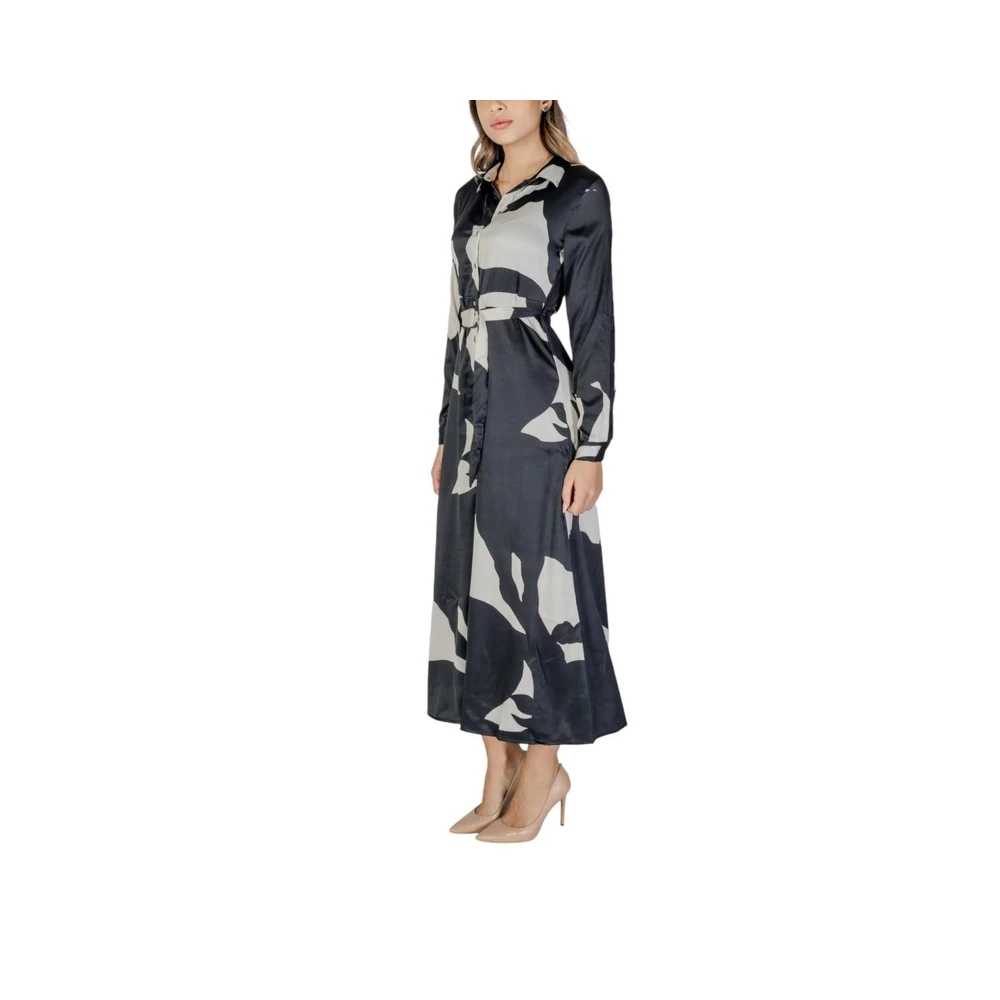 Only Zwarte Polyester Blend Jurk Herfst Winter Collectie Black Dames