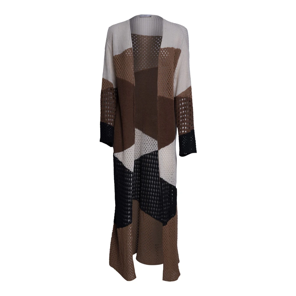 Akep Women's Multicolor Long Open-Knit Cardigan - Long Knitwear - S - Knitwear
