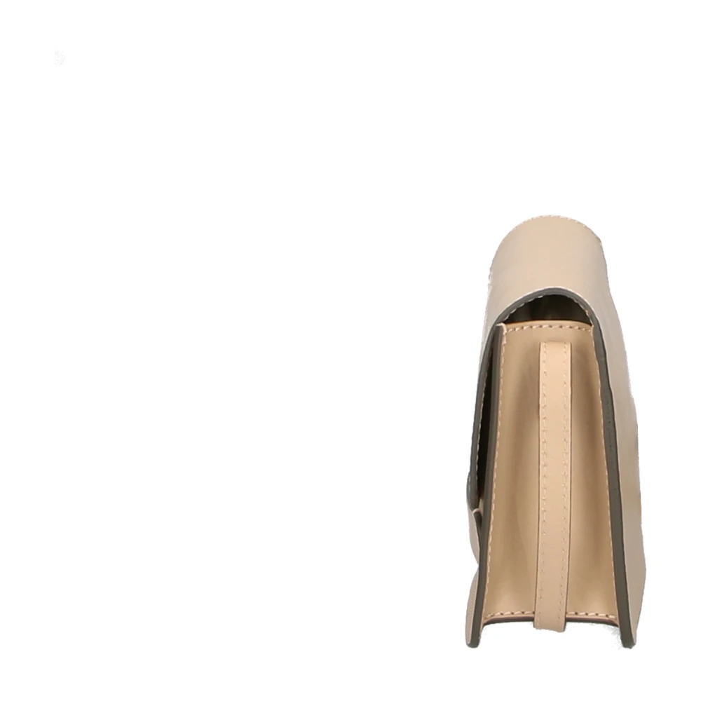 The Bridge Beige Leren Schoudertas met Magnetische Clip Beige Dames