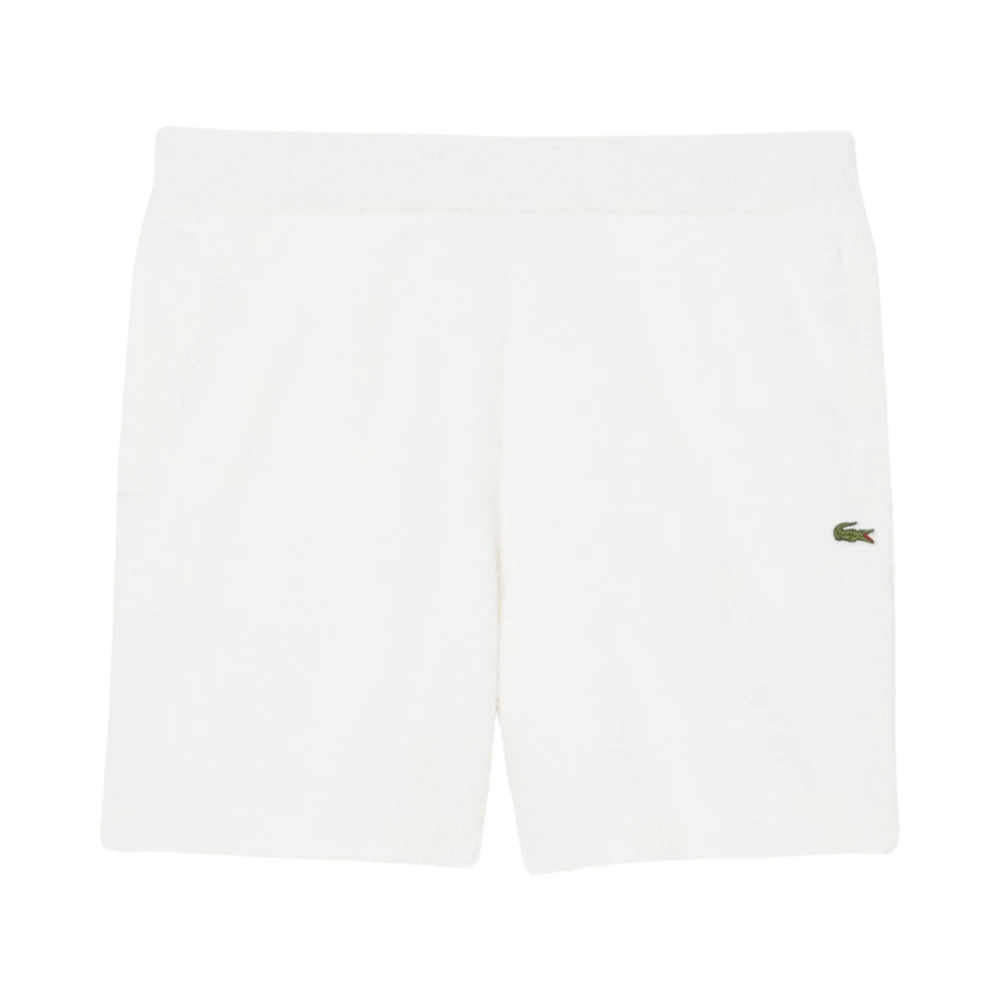 Lacoste Herr Vit Shorts S, Bomull, Boucléstickade Shorts