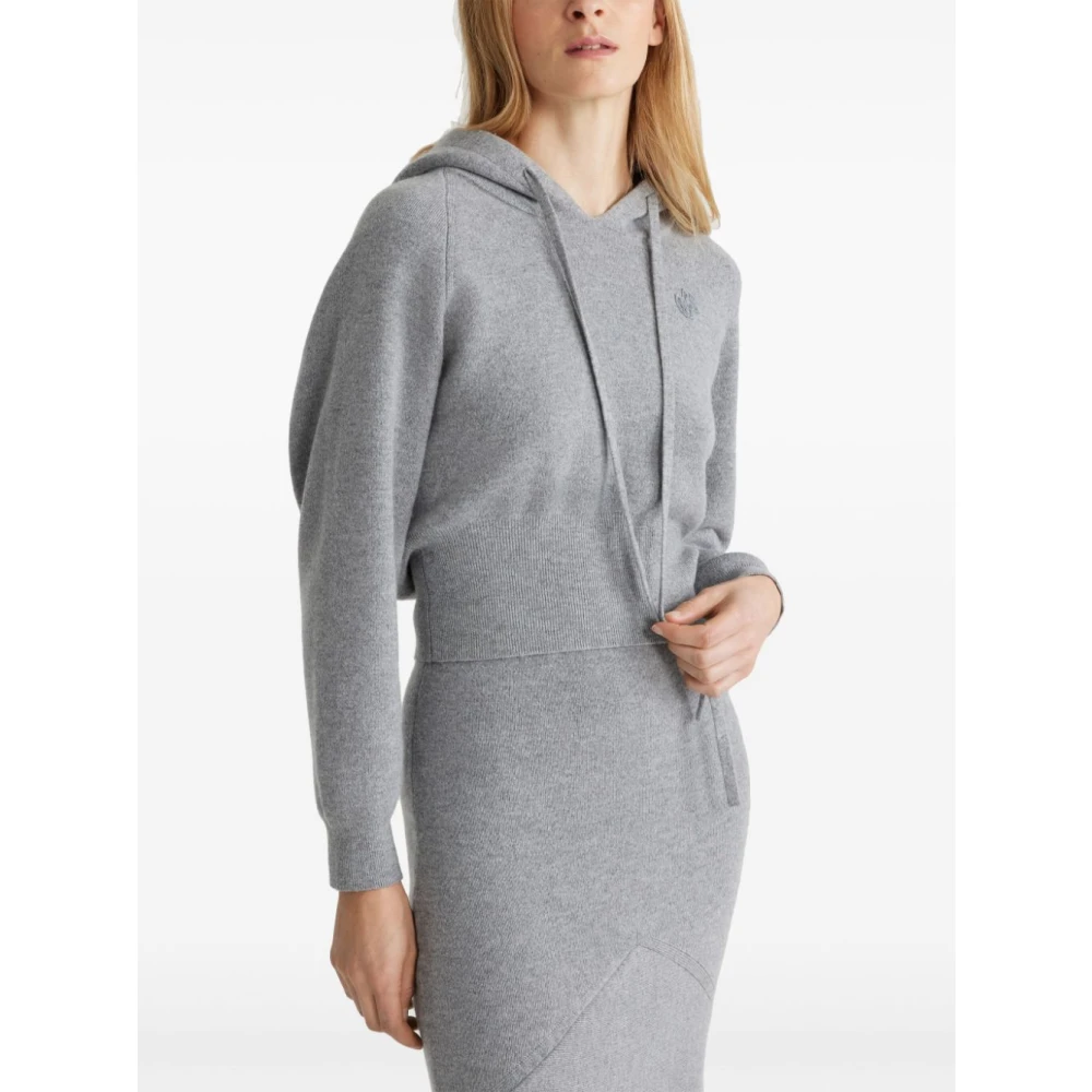 Patou Grijze Merinowol Hoodie Trui Gray Dames