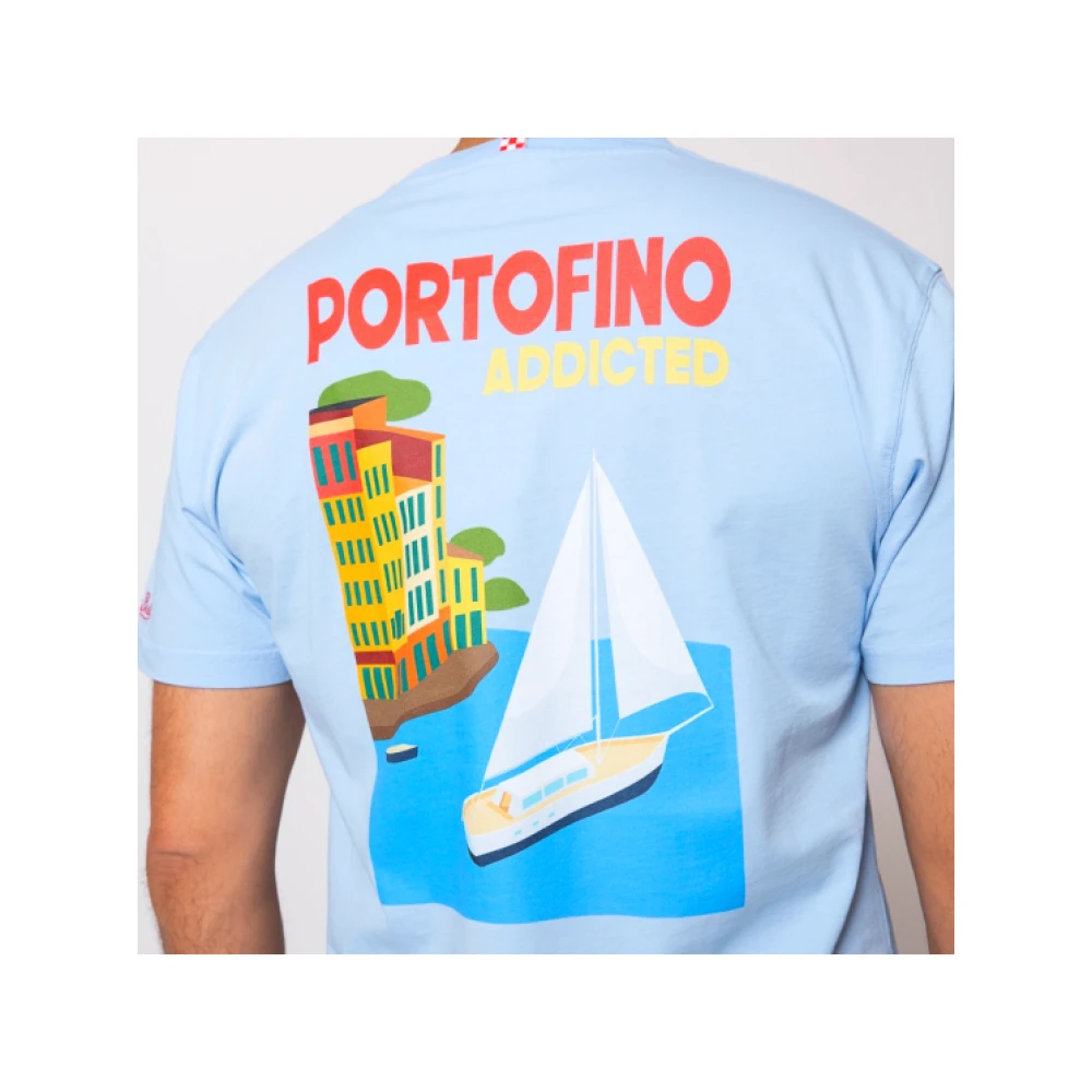 MC2 Saint Barth Blauwe Portofino Addicted T-shirt Blue Heren