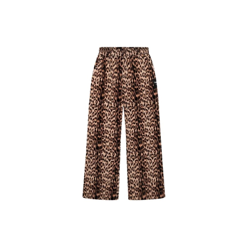 Pantalones de Terciopelo con Estampado de Leopardo Suaves y