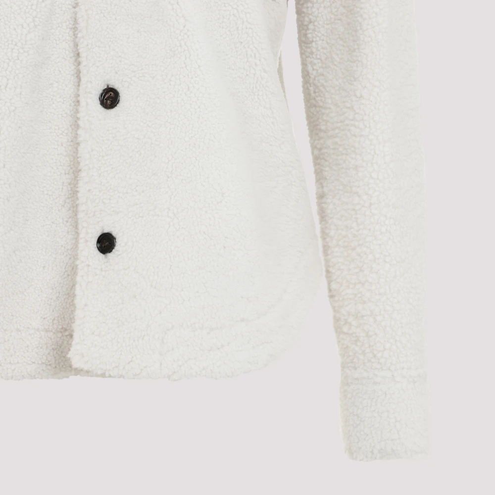 Bottega Veneta Luxe Witte Shearling Winterjas White Dames