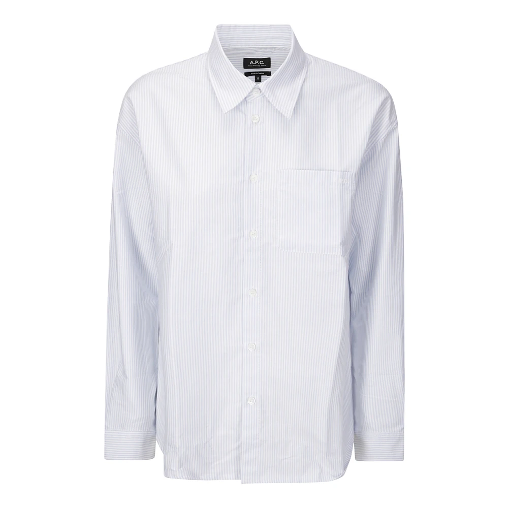 A.p.c. Logo Boyfriend Overhemd Blue Dames