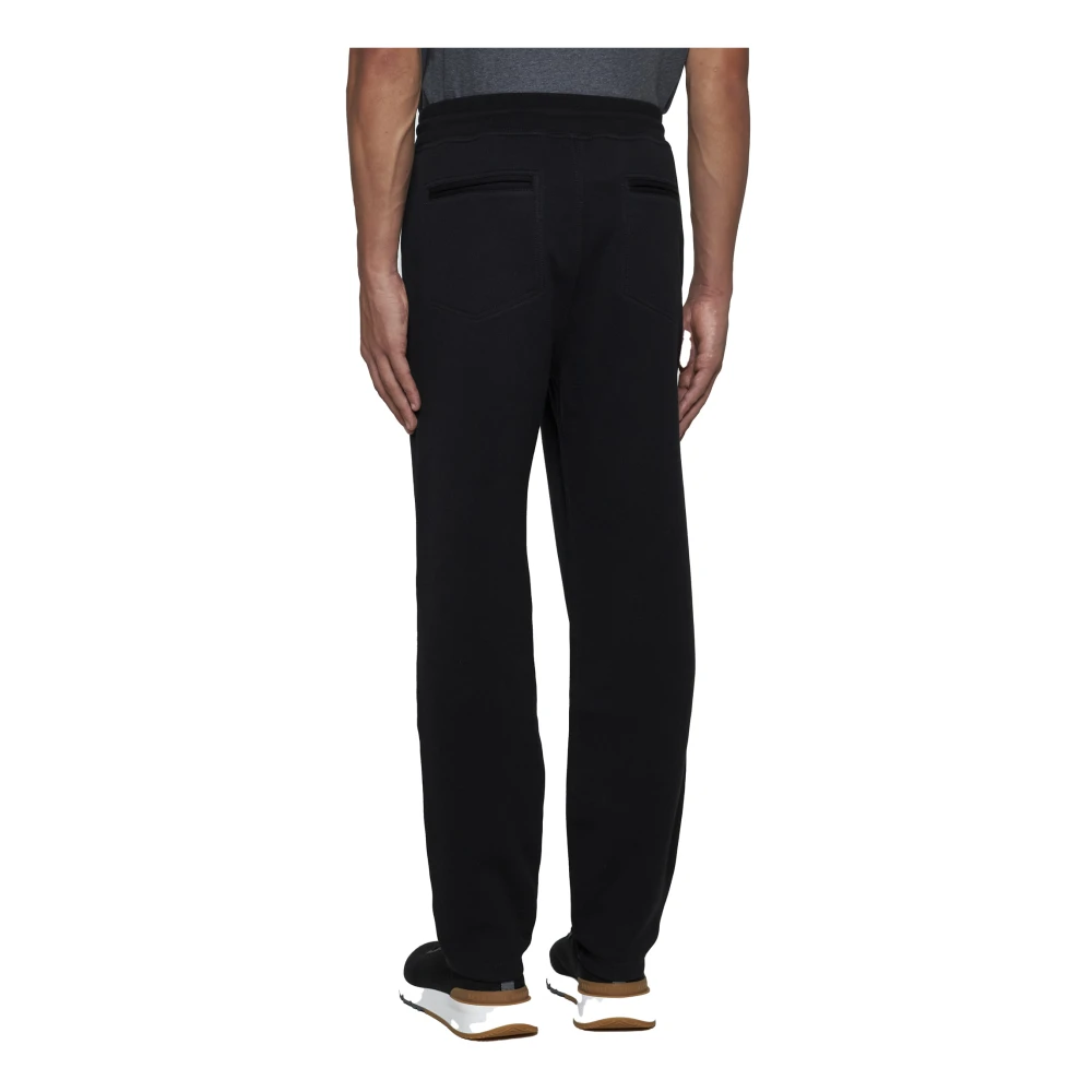 BRUNELLO CUCINELLI Zwarte Sweatpants Elastische Taille Rechte Pijp Black Heren