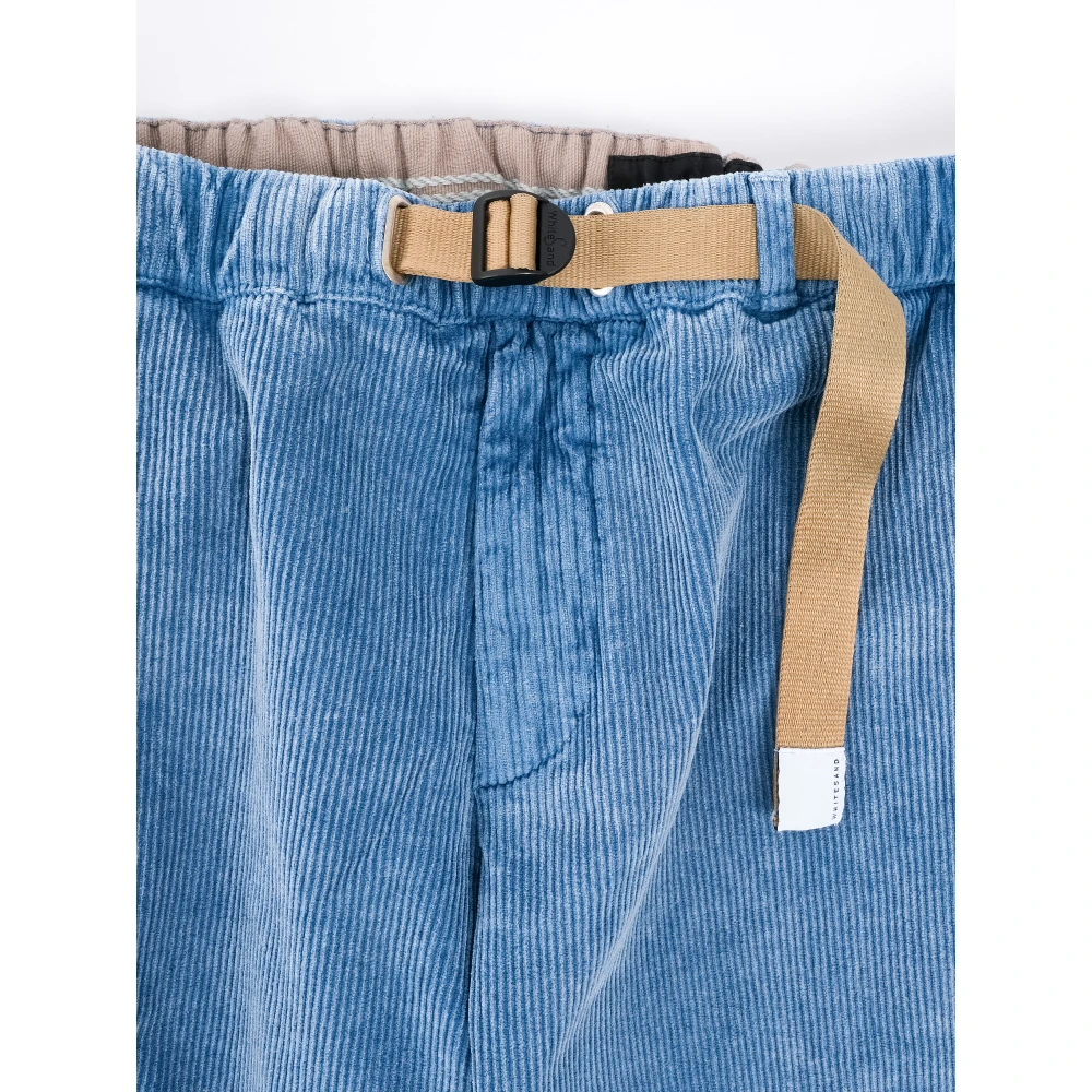 White Sand Faded Corduroy Tapered Fit Broek Blue Dames