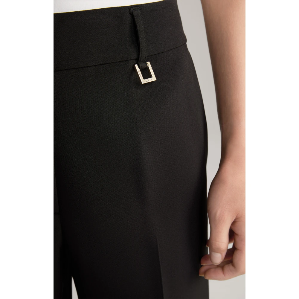Joop! Zwarte rechte damesbroek met elastische tailleband Black Dames