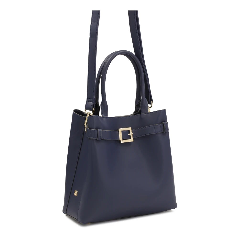 Kazar Donkerblauwe handtas met handgrepen en riem Blue Dames